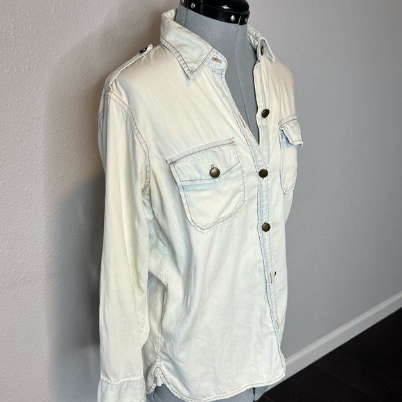 Current/Elliot Distressed Stone Washed “The Perfect Shirt” - Picture 3 of 6